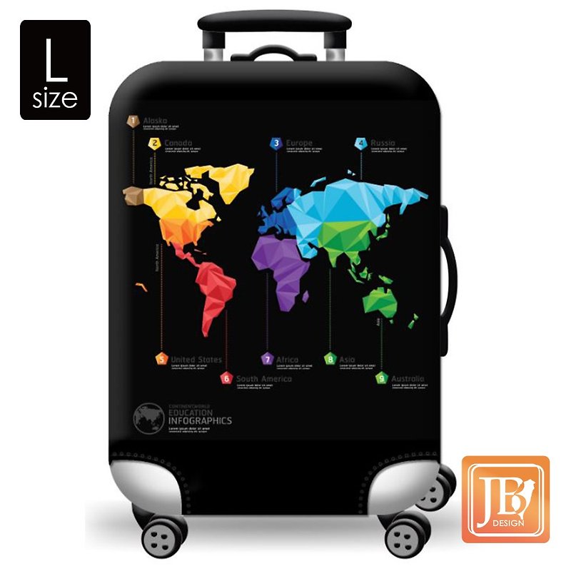 LittleChiliラゲッジカバー-世界地図L - スーツケース - その他の素材 