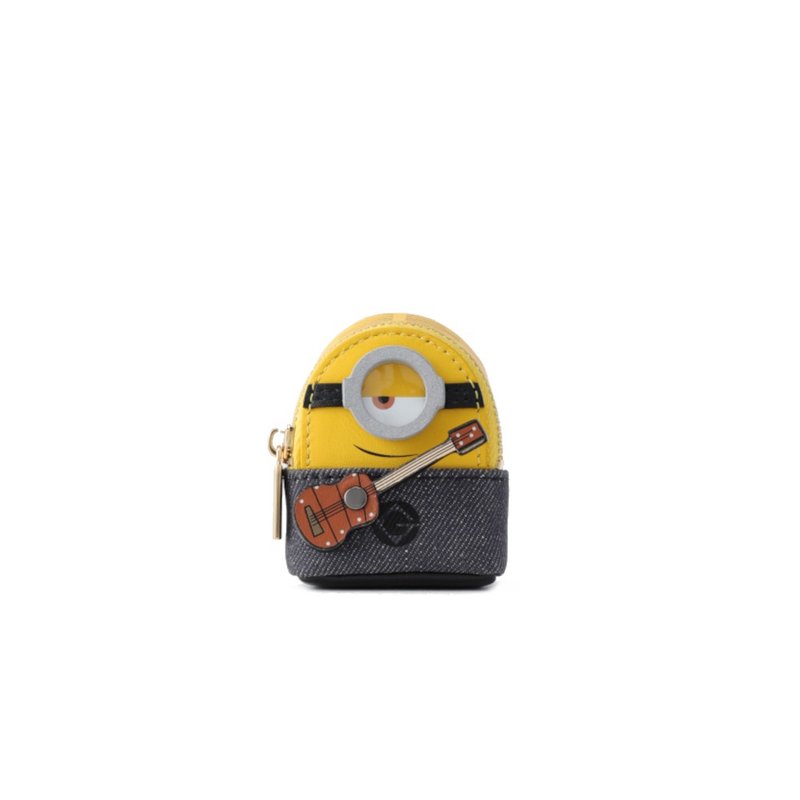 Minions Leather Nano Crossbody & Shoulder Handbag - Guitar - กระเป๋าแมสเซนเจอร์ - หนังแท้ สีเหลือง