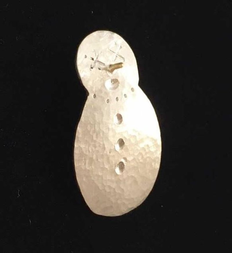 Snowman * Silver pin brooch * - Brooches - Other Metals 