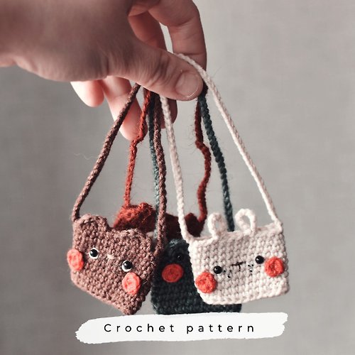 4 in 1 - CROCHET PATTERN - 4 Animal Coin Bag - Bear/ Bunny/ Koala/ Duck  Coin Bag - Crochet Amigurumi - Cochet Pattern - English Pattern