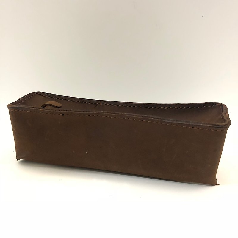 Sense You - taste South American natural leather vegetable tanned leather handmade pencil case - Pencil Cases - Genuine Leather Brown