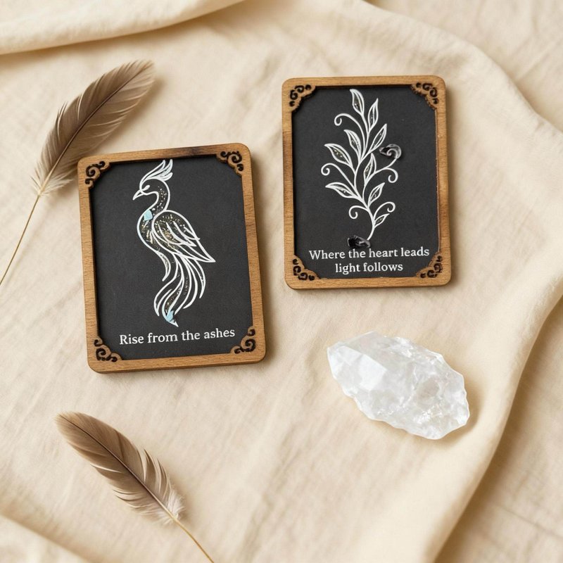 手繪原作 迷你木框畫 黑卡×晶貝 7×9cm 兩入隨機 - 擺飾/家飾品 - 紙 白色