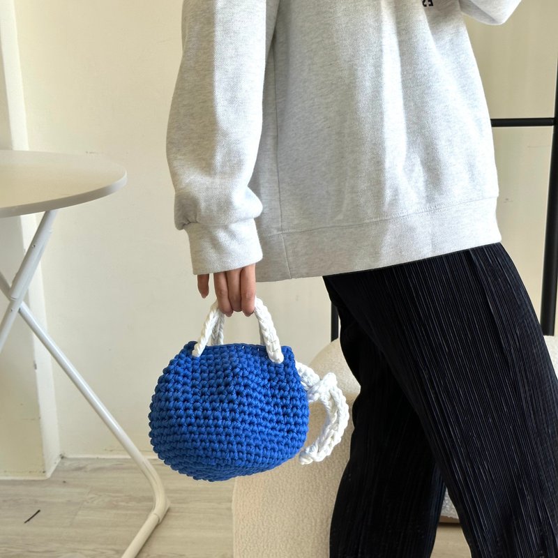手提編織包【Crochet bag】 - 手提包/手提袋 - 棉．麻 