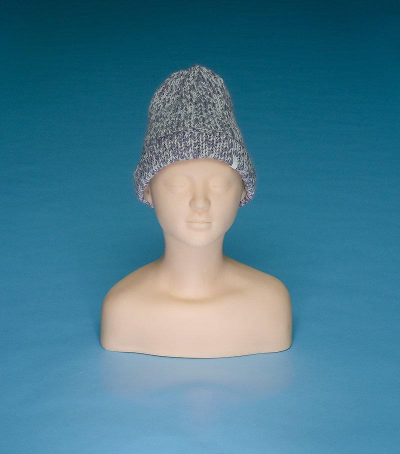 Heavyweight - gray HV01 hand-knitted cap - หมวก - ขนแกะ สีเทา