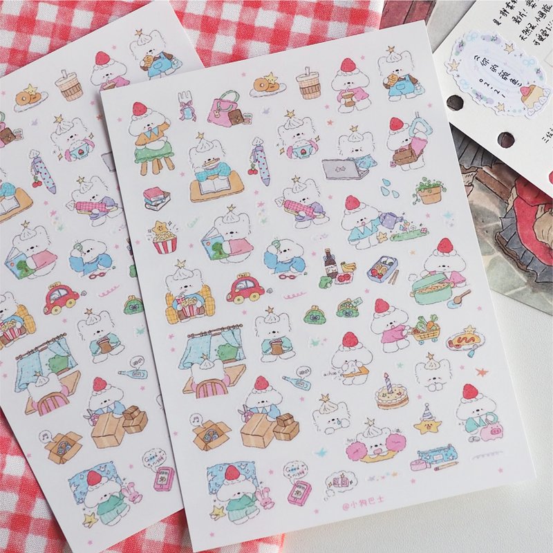 小狗巴士VOL.11 可愛小狗甜品系列 手帳拼貼裝飾貼紙/咕卡貼紙 - 貼紙 - 紙 多色