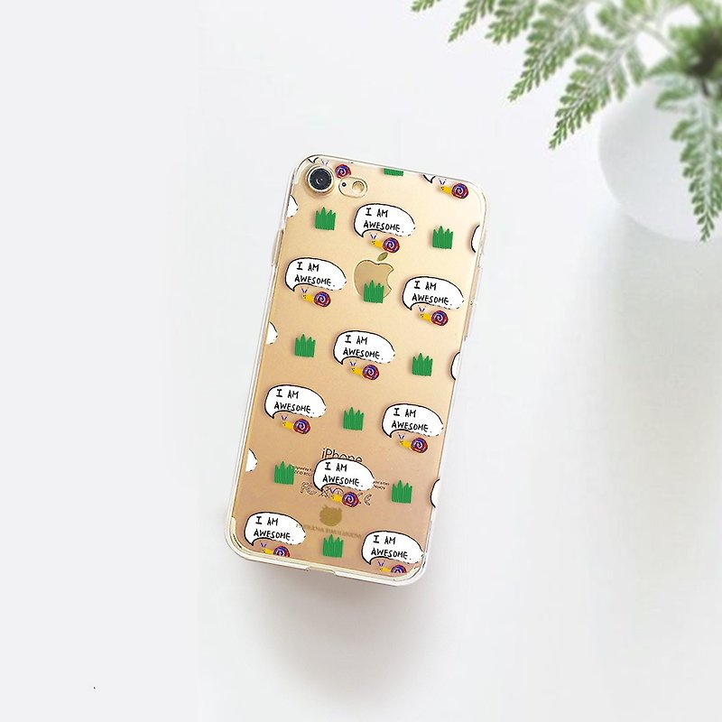 蝸牛格言 免費刻字iPhone XS Android手機殼 聖誕禮物 - 手機殼/手機套 - 塑膠 綠色