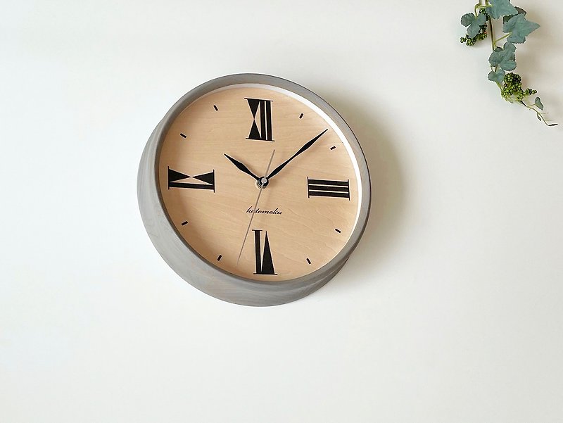 KATOMOKU muku clock 17 gray km-118G  wall clock  made in japan - นาฬิกา - ไม้ สีเทา