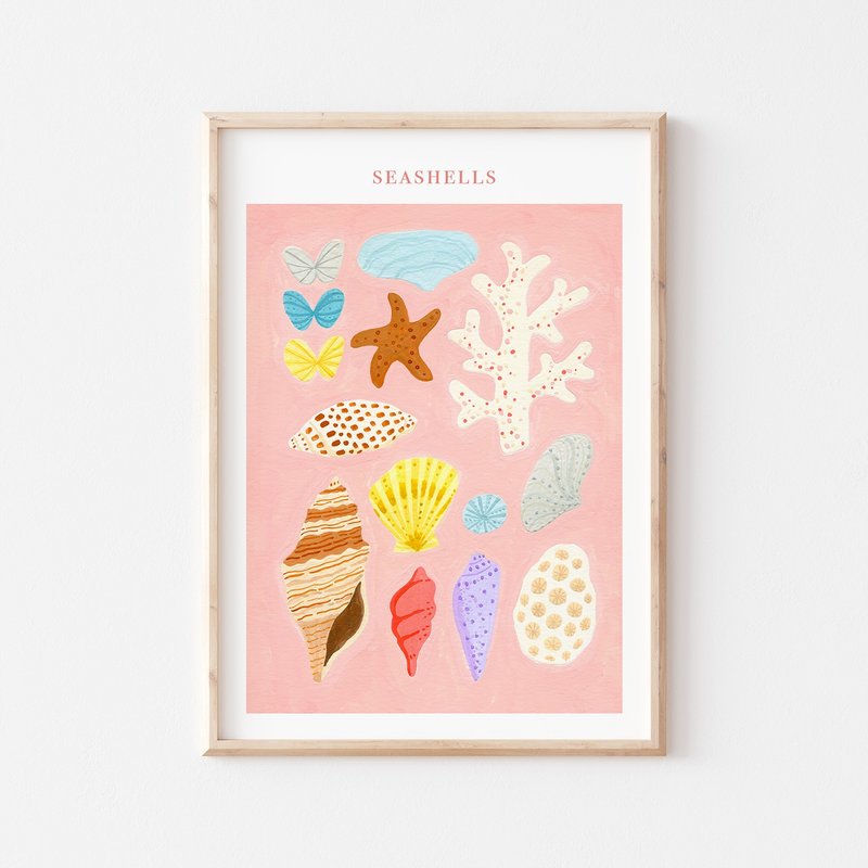 Pink Seashell I Print Decorative Painting - Posters - Paper Pink