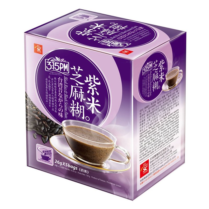 【3點1刻】紫米芝麻糊 5入/盒 - 米/五穀雜糧 - 其他材質 紫色