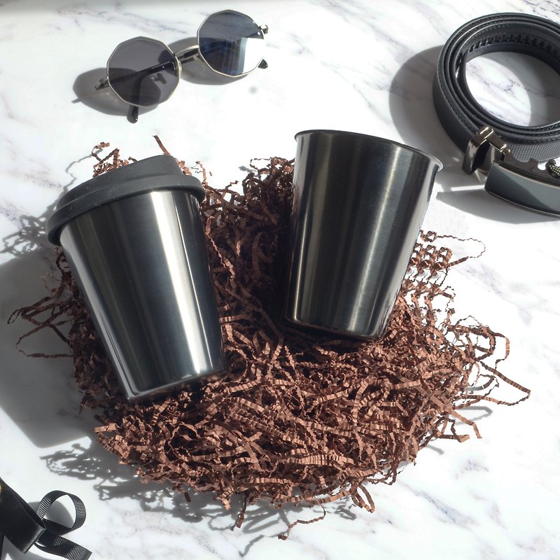 TiCup Titanium Coffee Cup (Gold) - Mugs - Other Metals Black