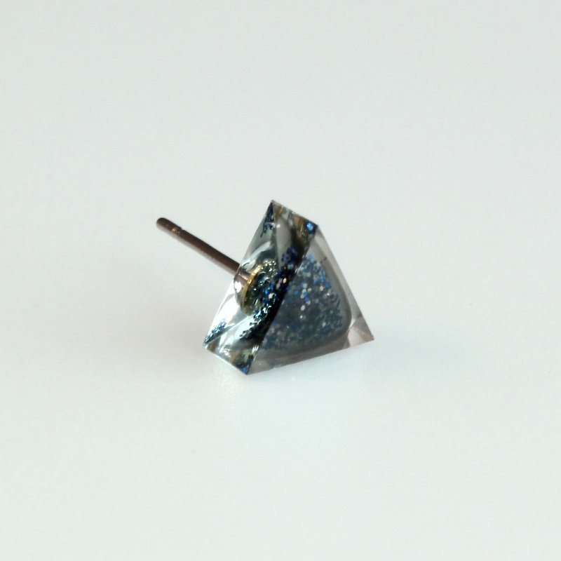 Triangle Earrings ▽ 913 / Auto Rock ▽ Single Stud - Earrings & Clip-ons - Plastic Black