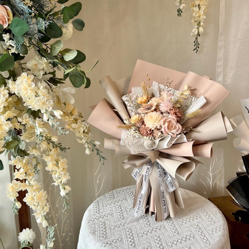 Elegant Morandi color dry bouquet 50 cm large bouquet - ช่อดอกไม้แห้ง - พืช/ดอกไม้ หลากหลายสี