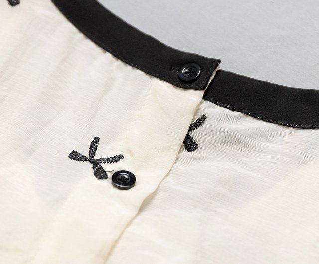 Lucky Clover Tie Hem Chiffon Shirt - Shop medusatw Women's Shirts - Pinkoi