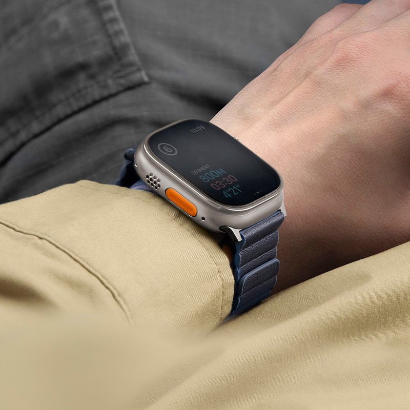 Revix Apple Watch 49/45/44/42mm矽膠真皮錶帶 -深藍/霧藍 - 錶帶 - 其他材質 藍色