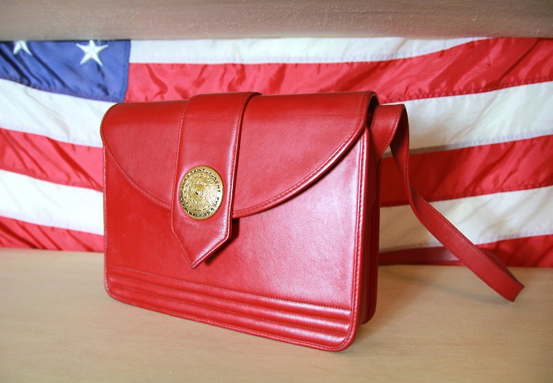 Back to Green :: Yves Saint Laurent (YSL) vintage Bag (B-04) - Messenger Bags & Sling Bags - Genuine Leather Red