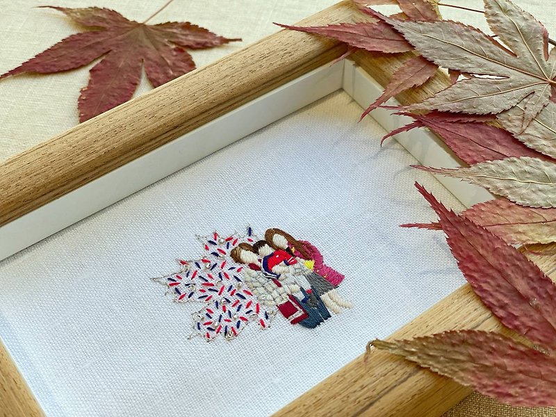 Custom Made Hand Embroidery - Your Special Moment - - Picture Frames - Thread Multicolor
