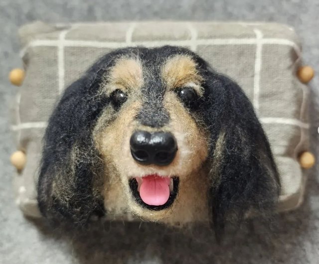 犬の羊毛フェルト 3D レリーフ フォト フレーム - 植毛モデル