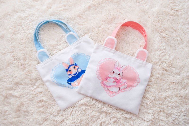 Dress bunny bag, rabbit ears - Handbags & Totes - Other Man-Made Fibers Pink