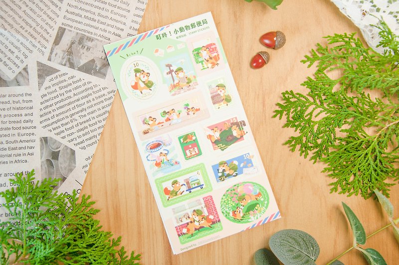 │Fox Postman│Hot Stamp Sticker - Stickers - Paper Green