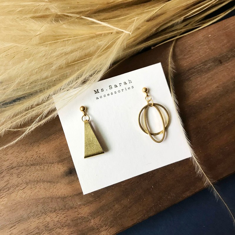 Bronze earrings _ asteroid (changeable clip) - ต่างหู - ทองแดงทองเหลือง สีทอง