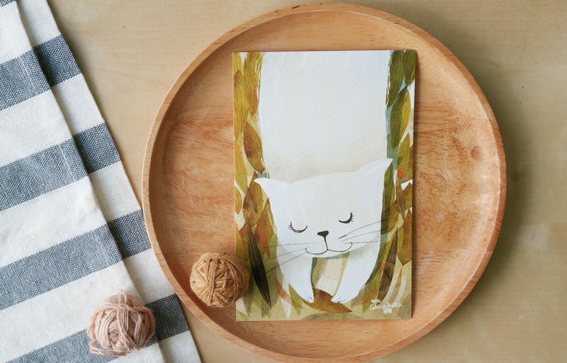 Postcard cat rice - 卡片/明信片 - 紙 卡其色