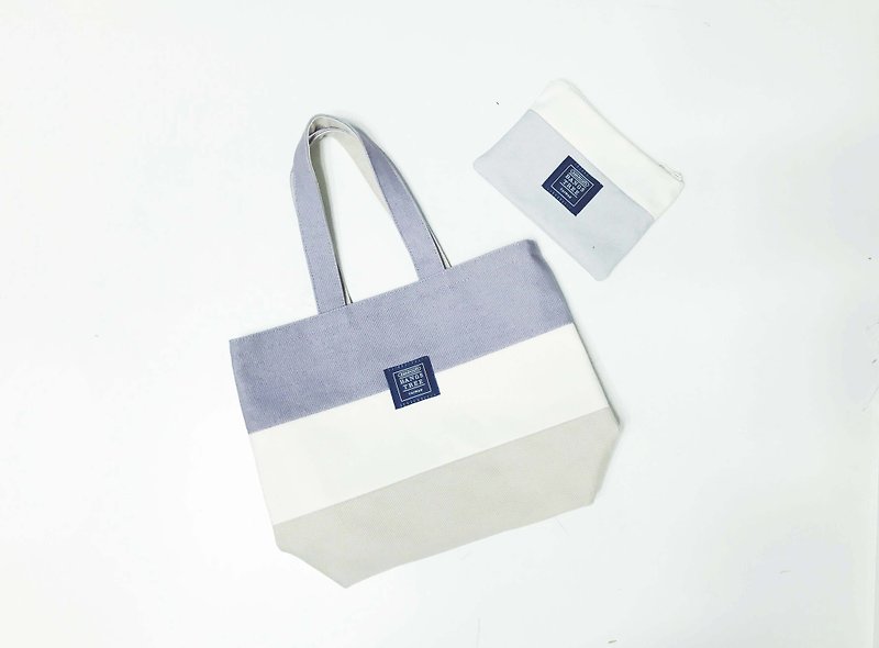 グッディバッグ - 小さなトートバッグ+財布組み合わせ割引（他の色オプション） - トート・ハンドバッグ - コットン・麻 パープル