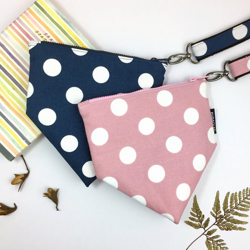 Little girl's triangle bag::: big wave point series - Handbags & Totes - Cotton & Hemp Pink