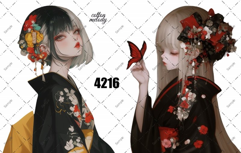 original sticker no.4216 人物ステッカー オリジナルステッカー オリジナル人物ステッカー 装飾ステッカー cotton melody - 貼紙 - 紙 