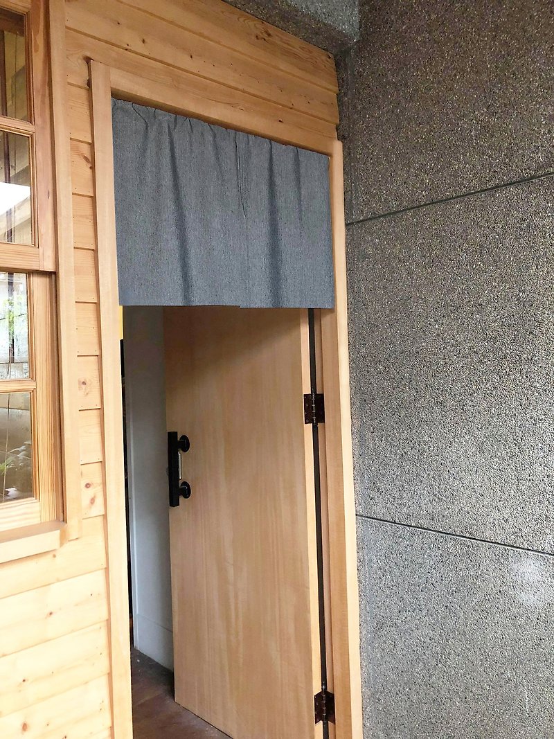 Organic Cotton Grey Japanese Short Curtain Organic Cotton - Doorway Curtains & Door Signs - Cotton & Hemp Gray