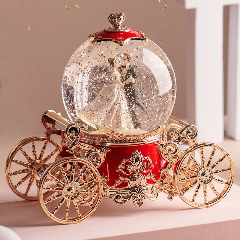 French Three Babies - Wedding Music Carriage Crystal Ball Music Lover Birthday Home Wedding Christmas - Items for Display - Plastic Red