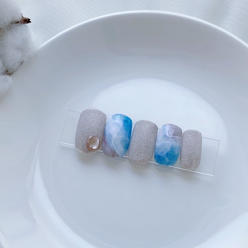 夏日海洋 指甲貼片/凝膠指甲/訂製美甲貼片 NA 3 - 指甲油/指甲貼 - 其他材質 藍色