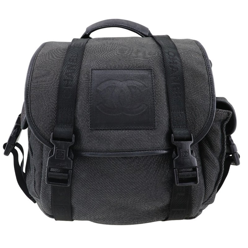 【日本直送】シャネル CHANEL バックパック リュック・デイパック スポーツライン ココマーク キャンバス 黒/シルバー レディース【中古】 - 後背包/背包/書包 - 棉．麻 黑色