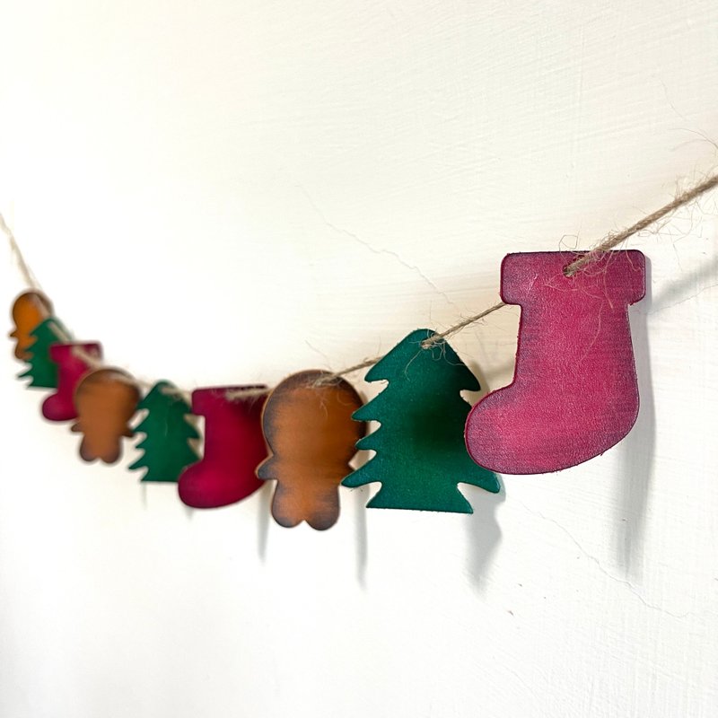 【DIY皮革手作】聖誕節材料包 趣味造形皮片 客製化禮物 - 皮革 - 真皮 