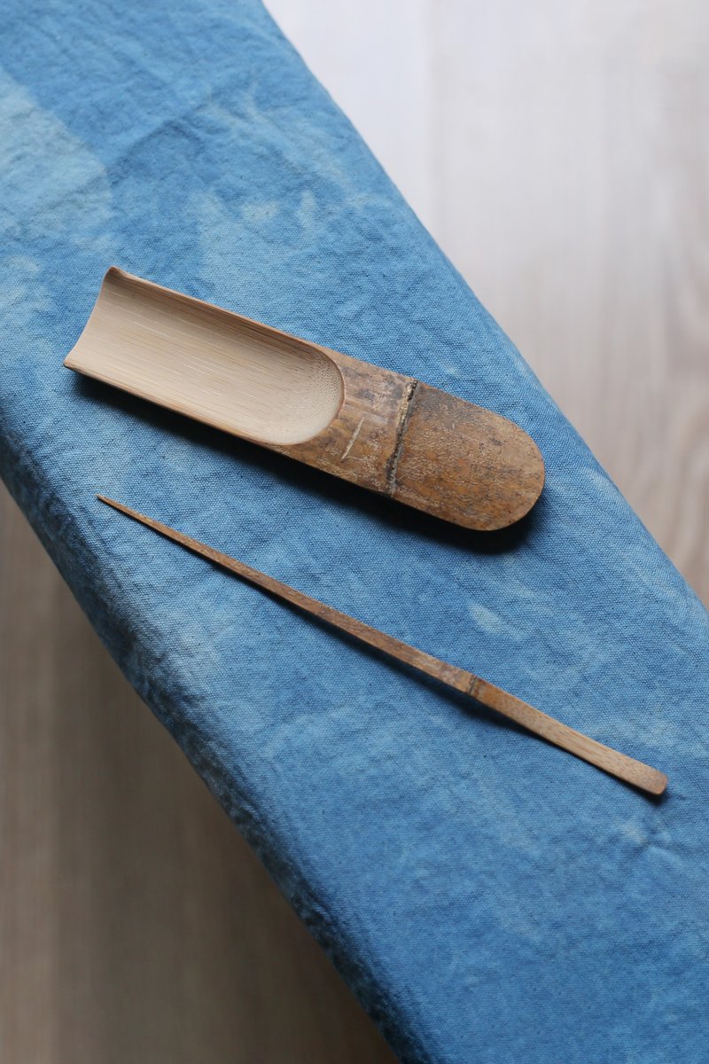 陳年老斑竹シリーズ | オリジナル手彫り | 茶則 茶針 | 低炭素環境保護 - 急須・ティーカップ - 竹製 ブラウン