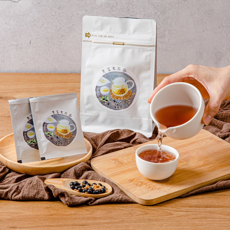 【Food】Black Bean Brown Rice Tea-Triangular Tea Bags (10 pieces) - ชา - พลาสติก สีน้ำเงิน