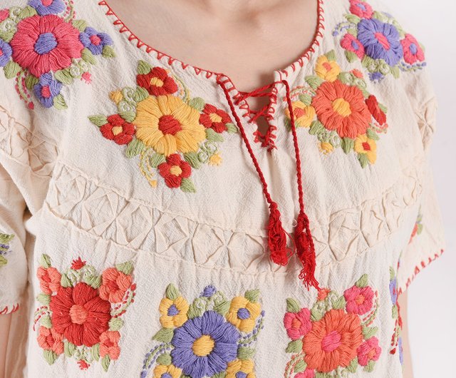 Vintage メキシコポンチョビンテージ刺繍ジャンティーク