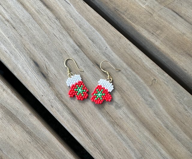230829 Christmas limited beaded earrings - Shop