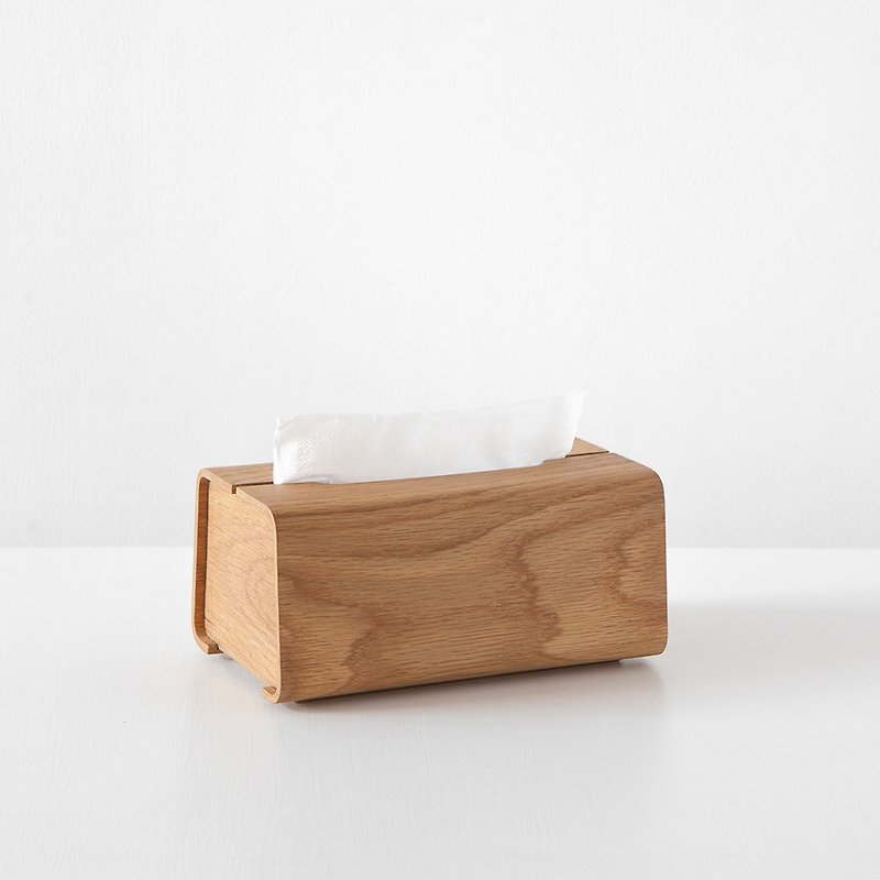 Tetrad 手作り木製ティッシュケースL |ホワイトオーク - ティッシュボックス - 木製 カーキ
