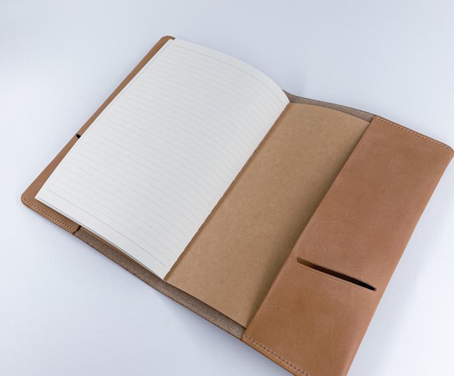 Midori MD A5 Notebook Cover in Chèvre Goat Leather 100% Handcrafted  Personalised -  New Zealand