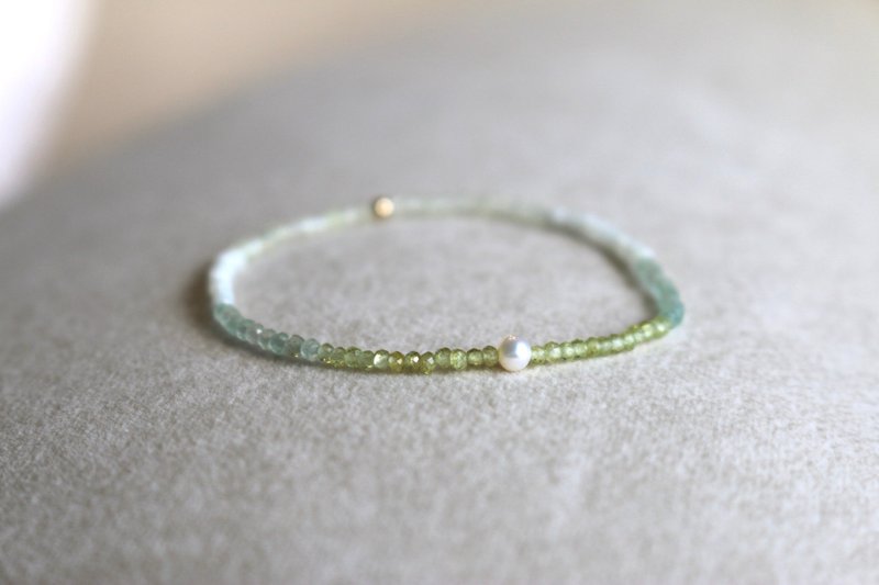 August Birthstone Peridot Bracelet Pearl Xiuyu - Like - - สร้อยข้อมือ - เครื่องเพชรพลอย สีเขียว