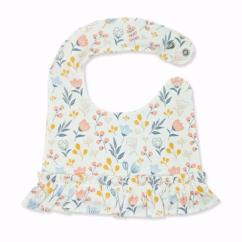 【Deux Filles Organic Cotton】Baby Ruffle Bib/Bib Floral - ผ้ากันเปื้อน - ผ้าฝ้าย/ผ้าลินิน 