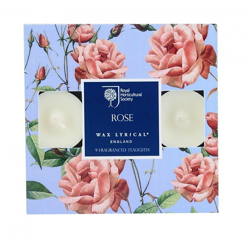 British Candle RHS FG Rose Mini Candle 9 In - Candles & Candle Holders - Wax 