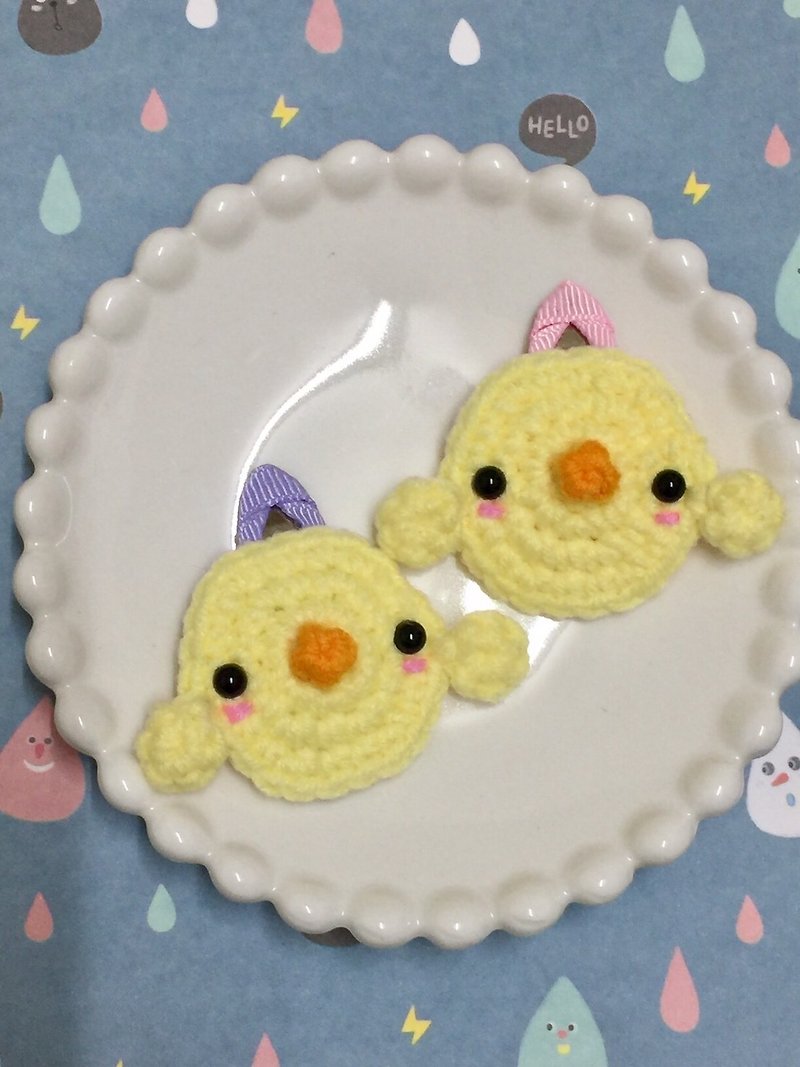CHUCHU Handmade Wool Knitted Hairpin (Chicken Style) - Bibs - Paper Yellow