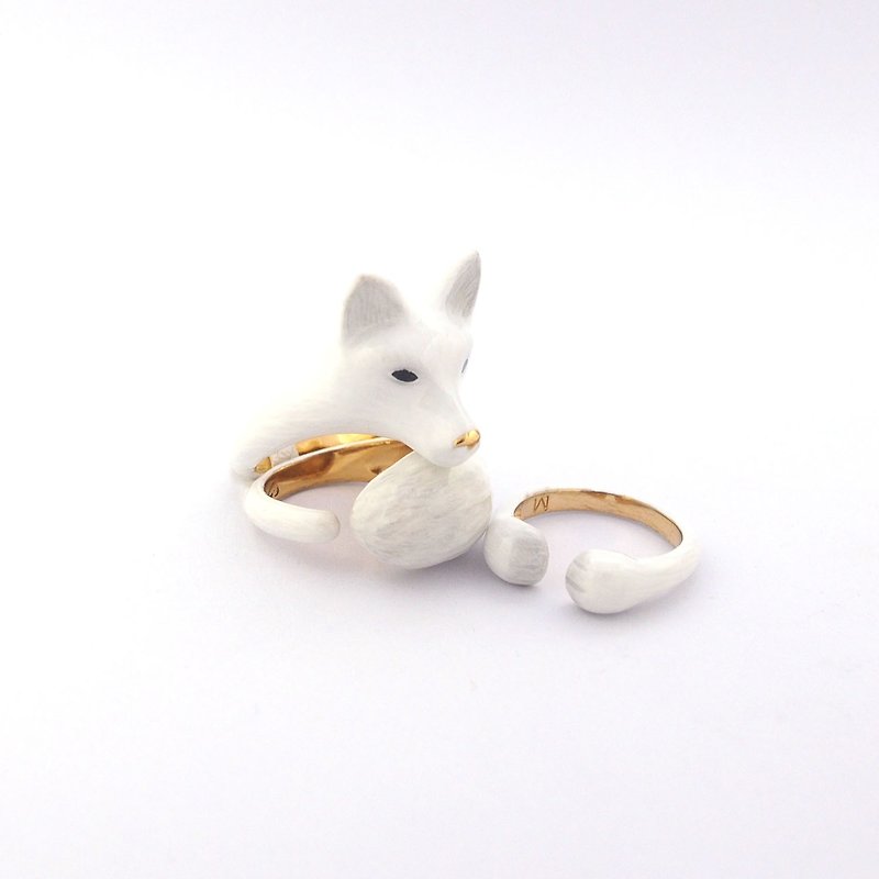 White Fox Ring Set - General Rings - Other Metals White