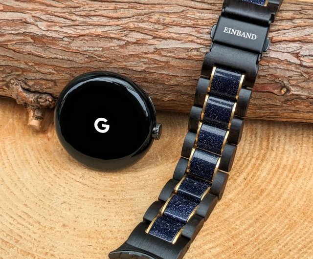 木製バンド】Google Pixel Watch 天然木バンド ブルーサンドストーン