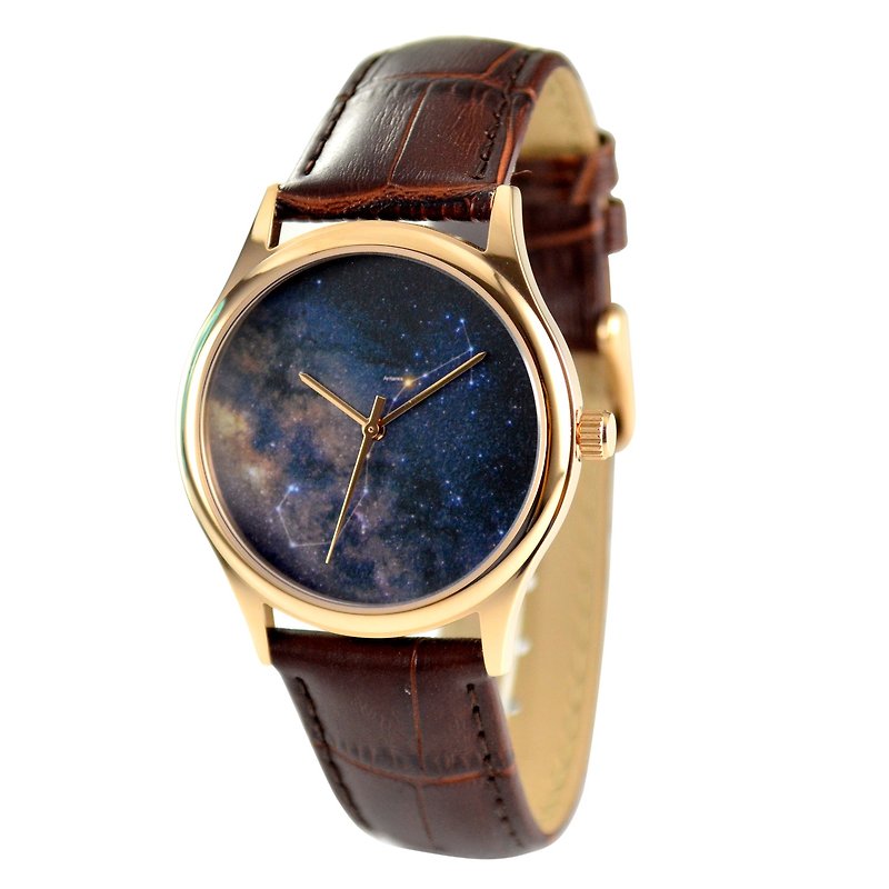 夜空星座手錶(天蠍座) 全球免運 - 男錶/中性錶 - 不鏽鋼 咖啡色