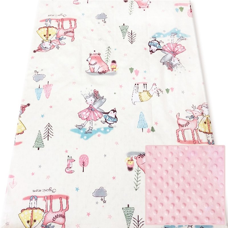 Minky多功能 點點顆粒 攜帶毯嬰兒毯冷氣毯被 粉色-溜冰女王 - 嬰兒床/床圍/寢具 - 棉．麻 粉紅色
