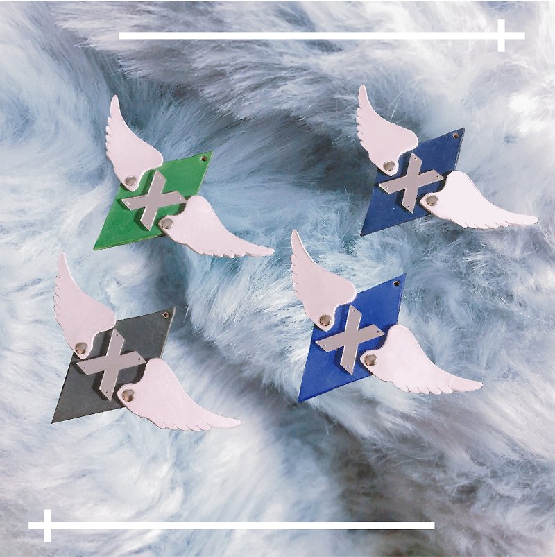 天使の翼のレザーキーホルダー/ストラップ（ダークシリーズ） - キーホルダー・キーケース - 革 多色