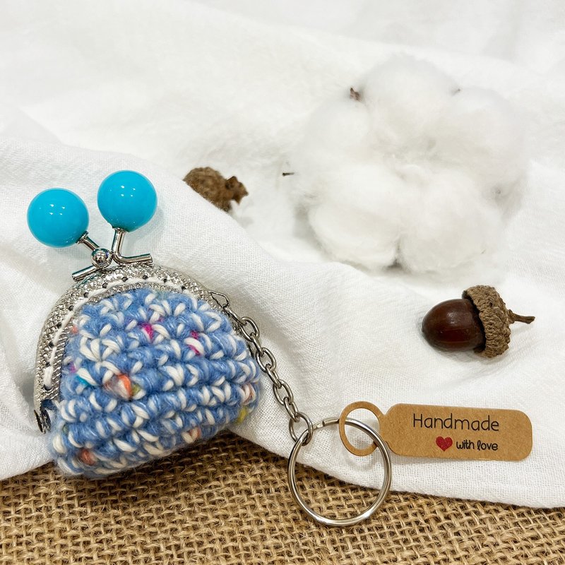 *[Limited Edition]*Macaron gold bag keychain/charm-baby blue-No.7-baby blue - ที่ห้อยกุญแจ - ขนแกะ 