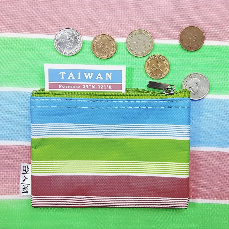 Sunny Bag-Taiwanese crowd-coin purse-Zhiqi classic red Teal stripes (horizontal)